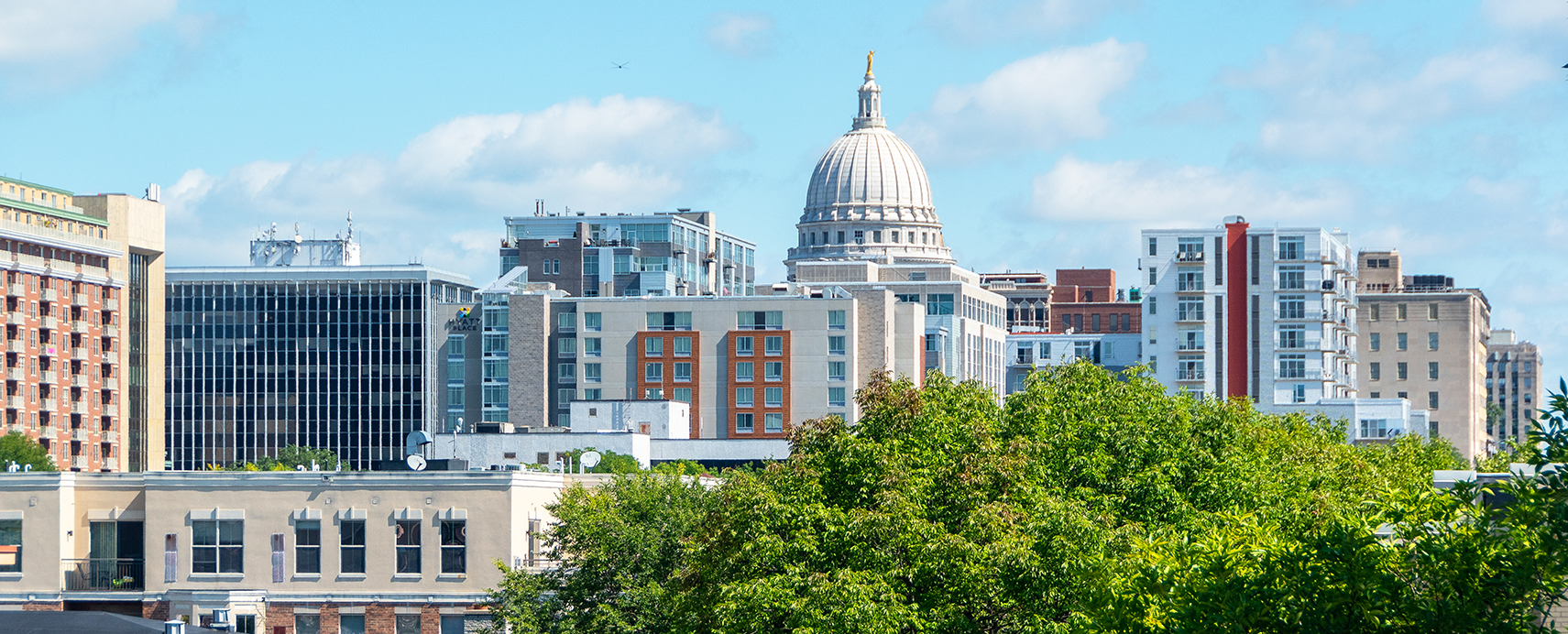View of the Capitol from downtown Madison condos